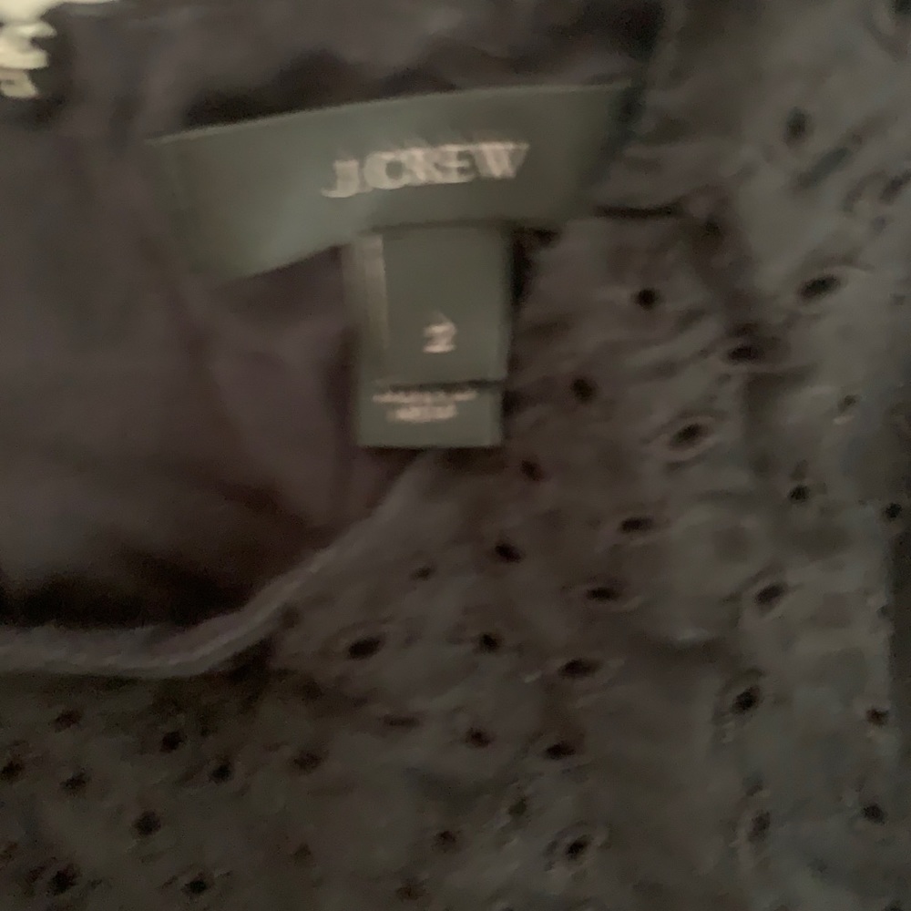 JCrew Black Eyelet Ruffle Tank - Picture 2 of 2
